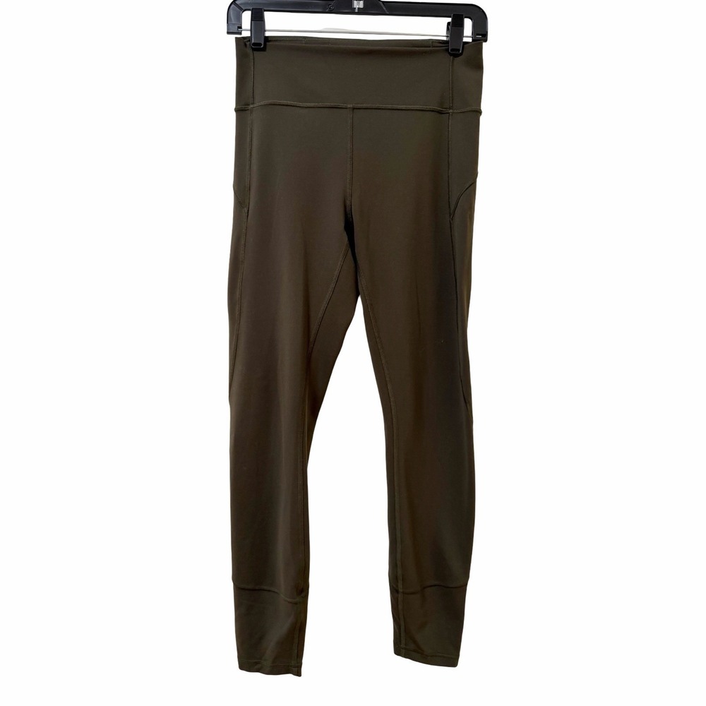 Lululemon Womens In Movement‎ Tight 25" Leggings Size 8 Green Athletic Gym Yoga